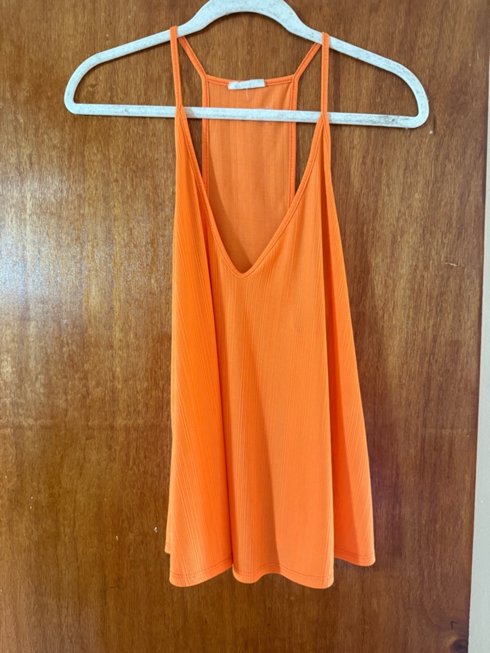Women's Orange V-Neck Tank Top